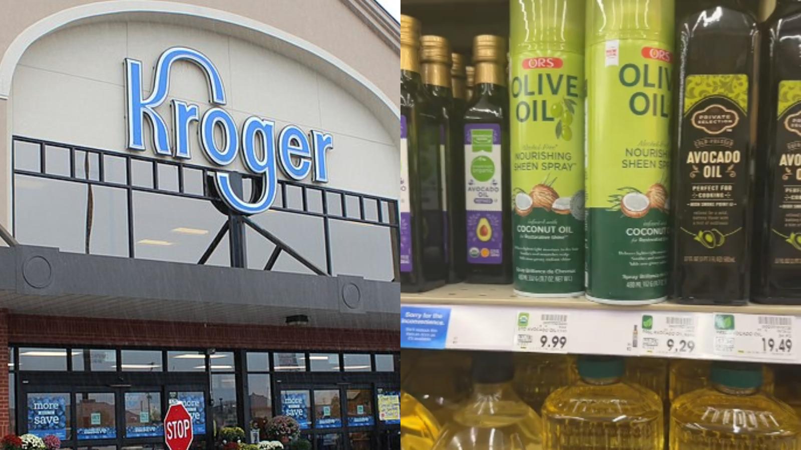 kroger stocking hairspray with cooking oil
